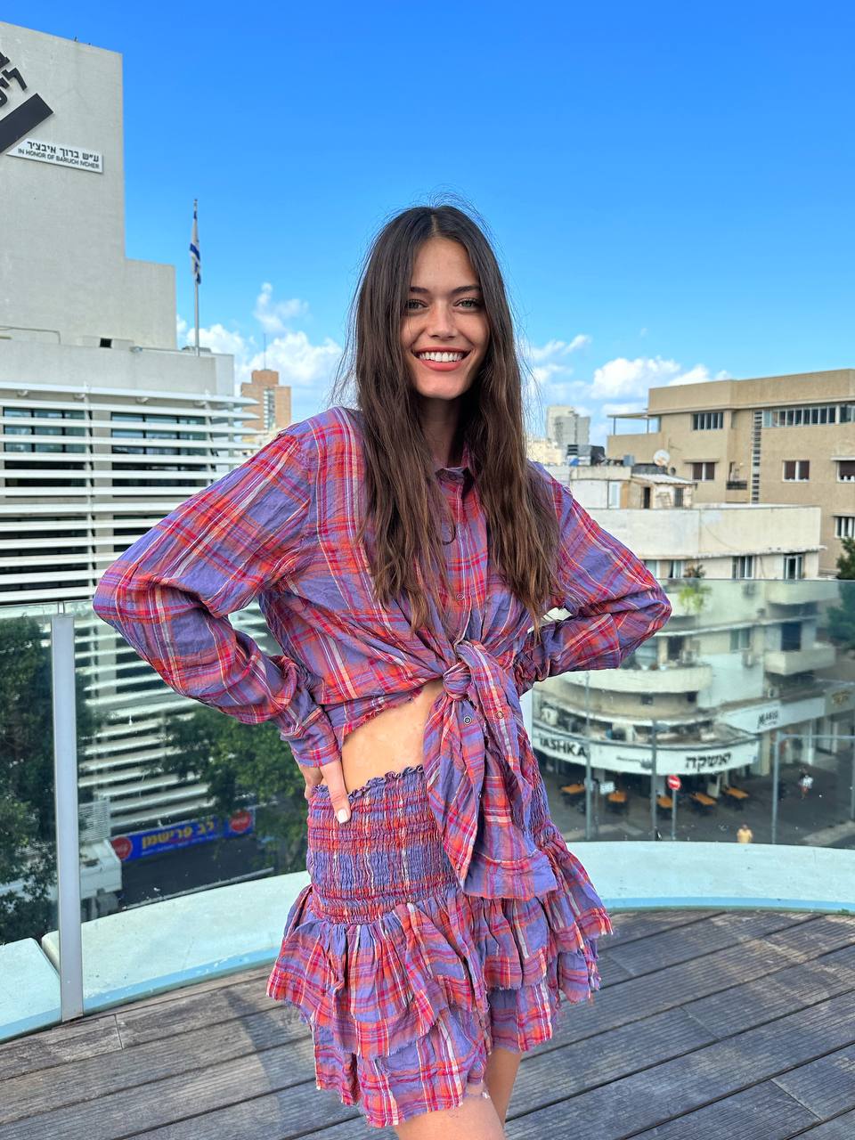 PLAID SKIRT PURPLE