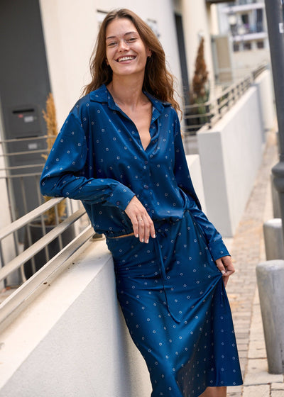 RIO MIDI SKIRT BLUE