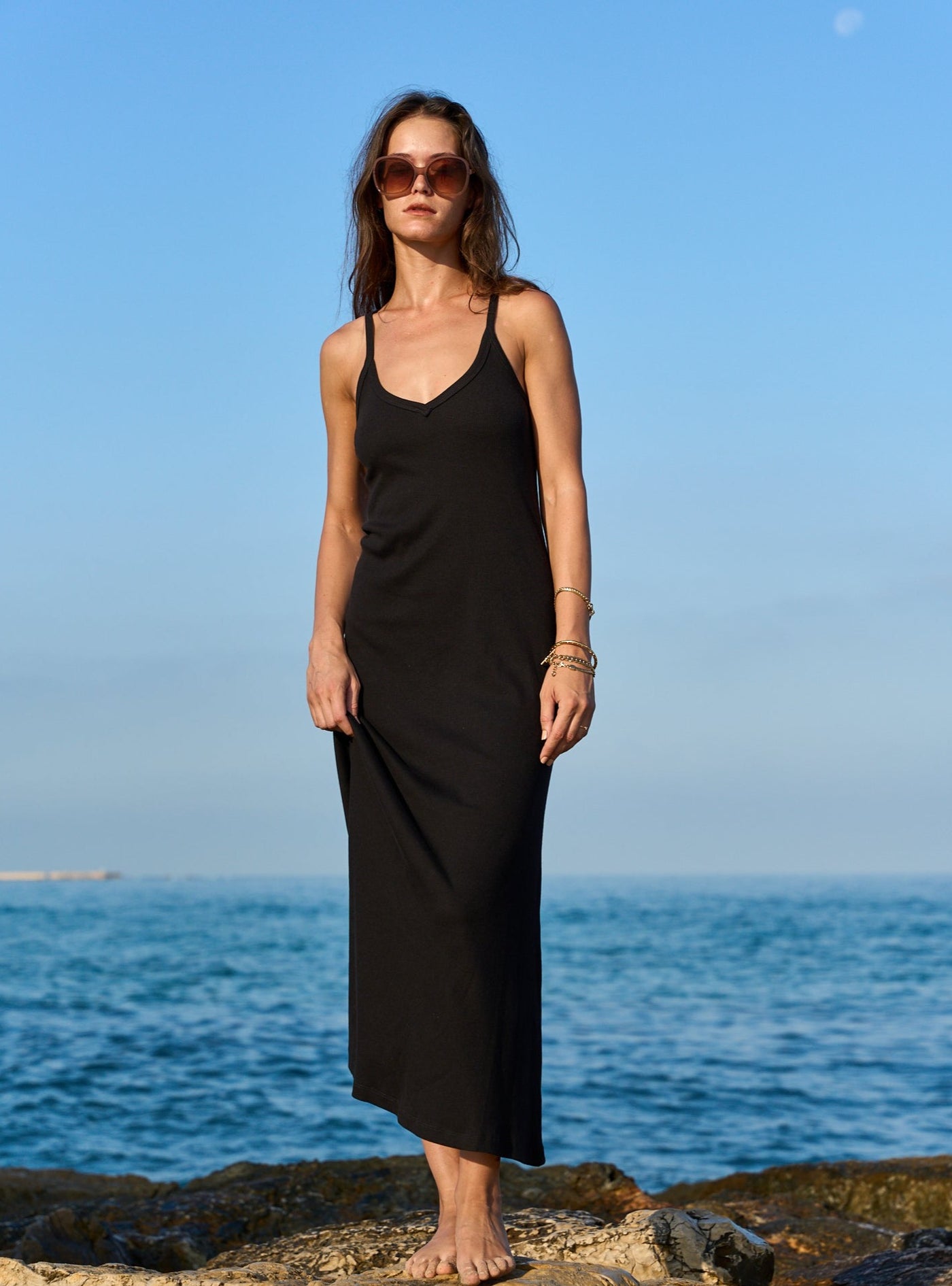 RIB DRESS BLACK