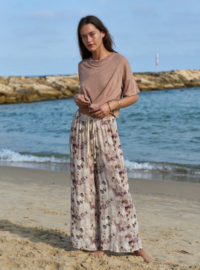 CROP LINEN MOCHA