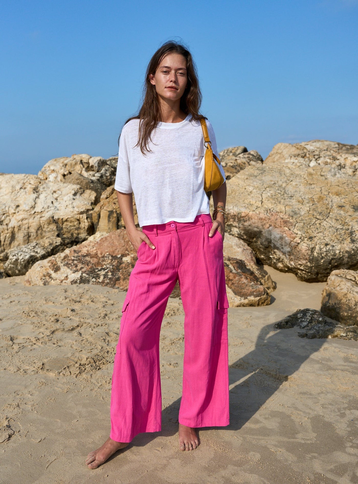 LINEN PANTS FUCHSIA