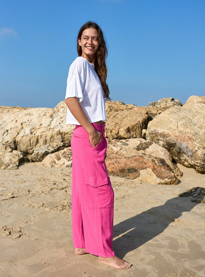 LINEN PANTS FUCHSIA