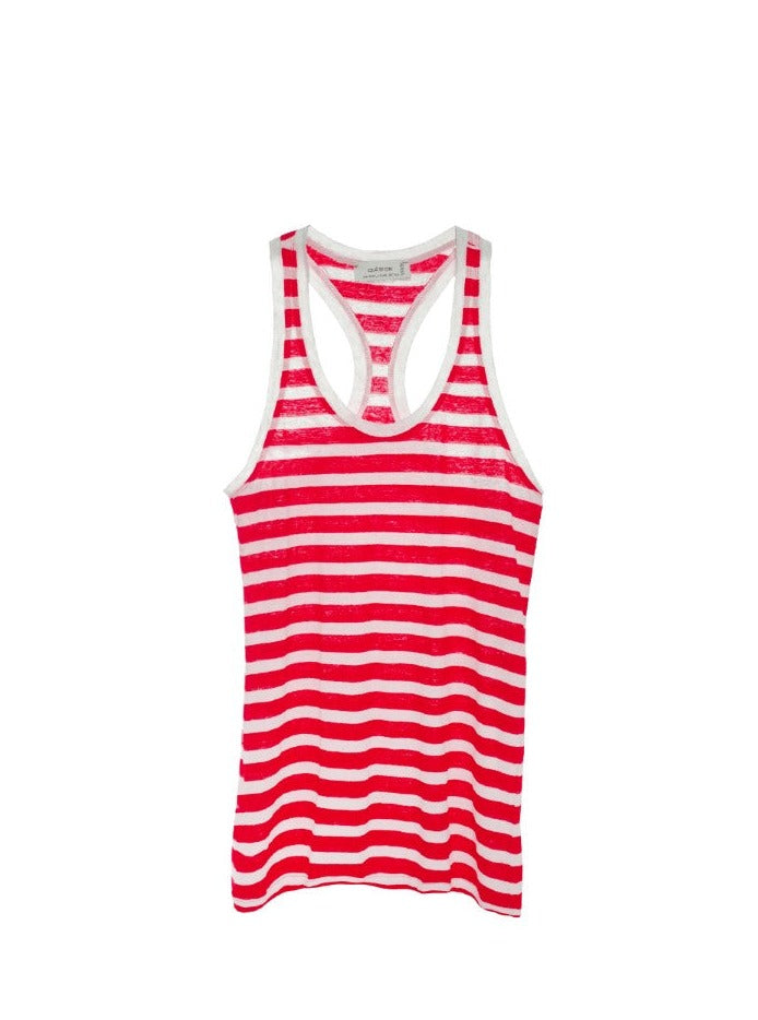 LINEN TANK RED STRIPE