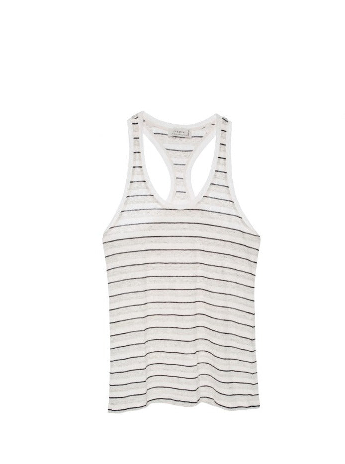 LINEN TANK GRAY STRIPR