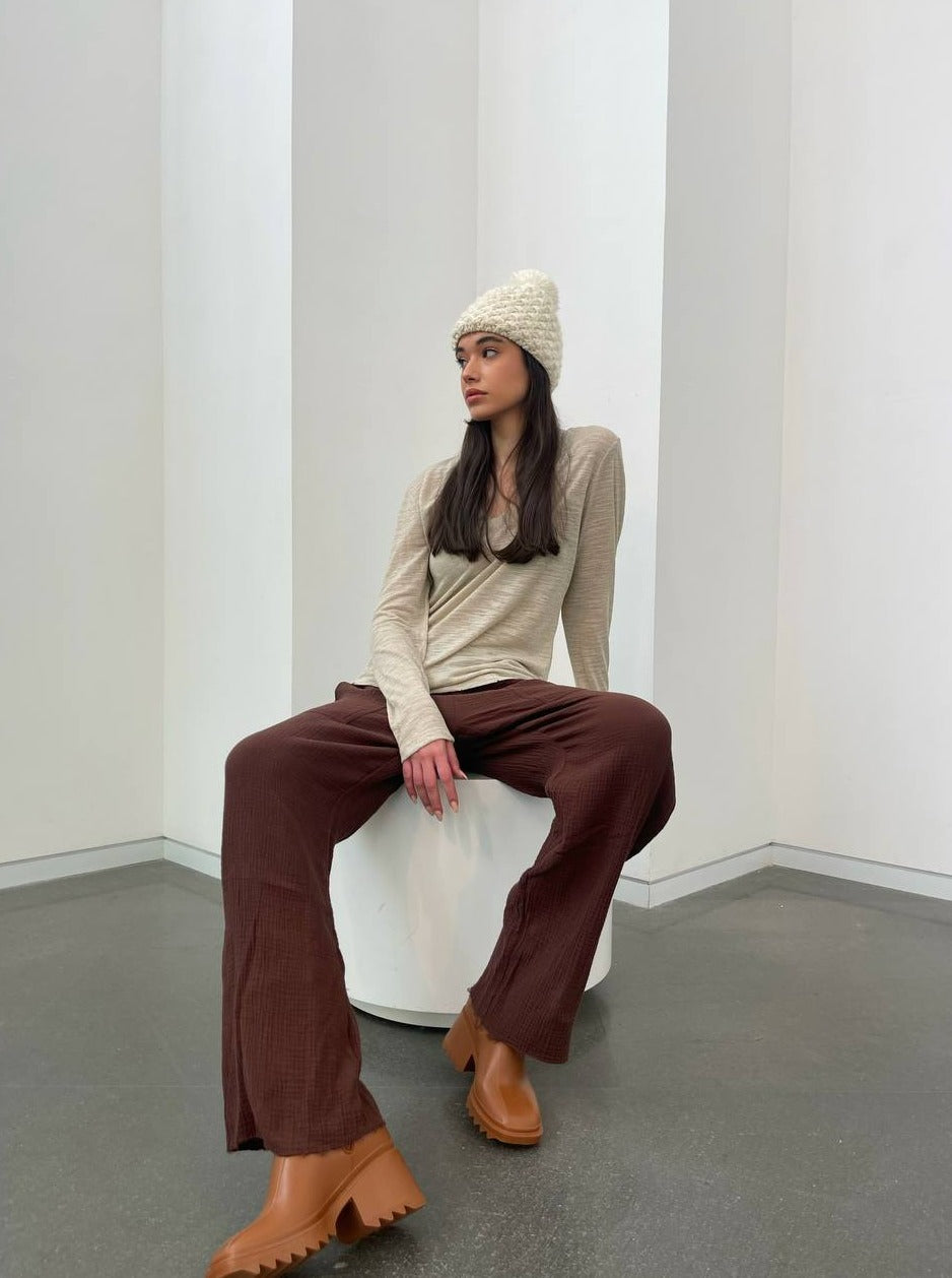 TETRA LONG PANTS BROWN